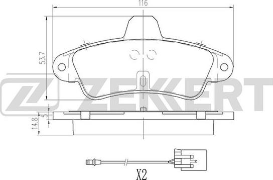 Zekkert BS-2871 - Тормозные колодки, дисковые, комплект avtokuzovplus.com.ua