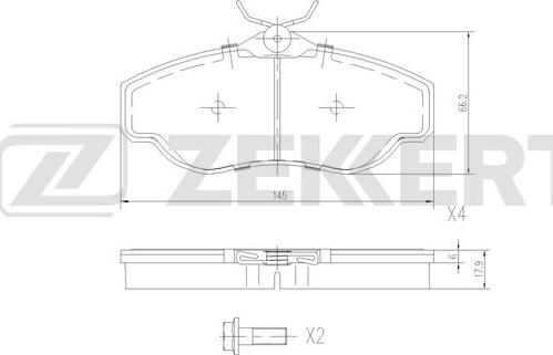 Zekkert BS-2874 - Гальмівні колодки, дискові гальма autocars.com.ua