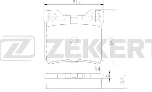 Zekkert BS-2887 - Тормозные колодки, дисковые, комплект autodnr.net