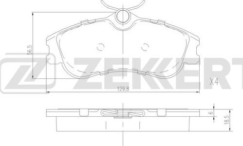 Zekkert BS-2892 - Тормозные колодки, дисковые, комплект avtokuzovplus.com.ua