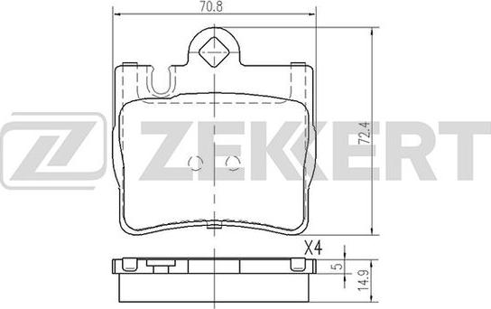 Zekkert BS-2911 - Гальмівні колодки, дискові гальма autocars.com.ua