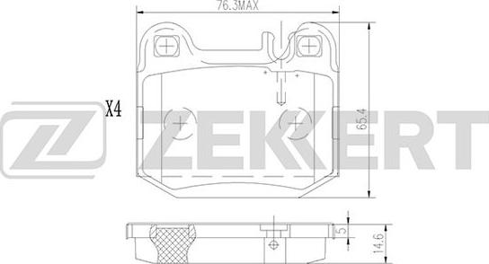 Zekkert BS-2913 - Тормозные колодки, дисковые, комплект autodnr.net