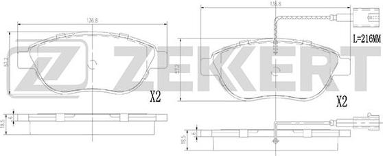 Zekkert BS-2919 - Тормозные колодки, дисковые, комплект autodnr.net