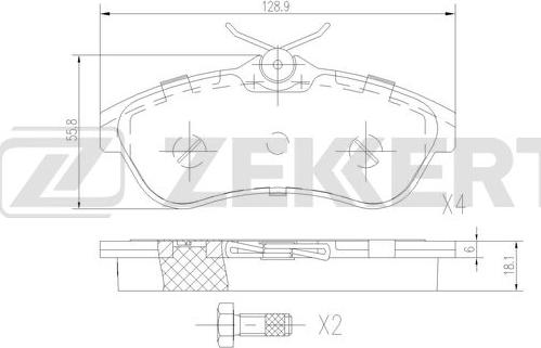 Zekkert BS-2921 - Гальмівні колодки, дискові гальма autocars.com.ua