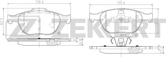 Zekkert BS-2924 - Тормозные колодки, дисковые, комплект autodnr.net