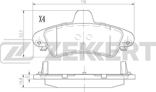 Zekkert BS-2929 - Тормозные колодки, дисковые, комплект autodnr.net