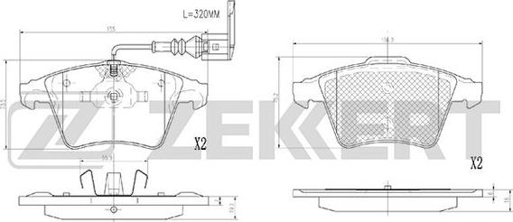 Zekkert BS-2934 - Тормозные колодки, дисковые, комплект avtokuzovplus.com.ua