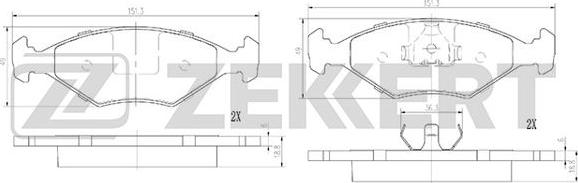 Zekkert BS-2944 - Тормозные колодки, дисковые, комплект autodnr.net