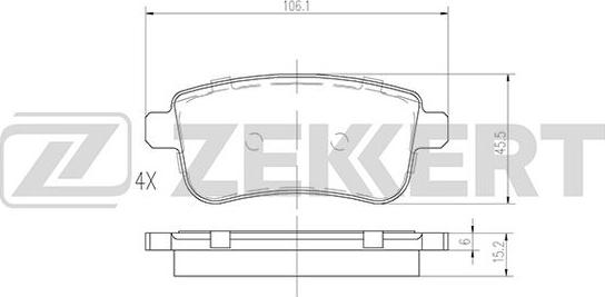 Zekkert BS-2945 - Гальмівні колодки, дискові гальма autocars.com.ua