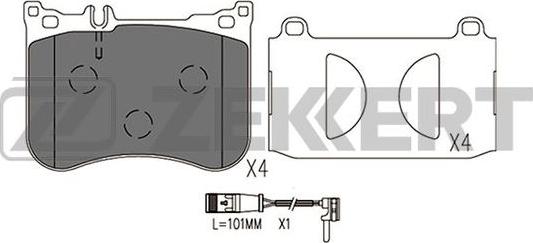 Zekkert BS-2953 - Тормозные колодки, дисковые, комплект avtokuzovplus.com.ua