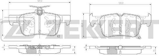 Zekkert BS-2957 - Тормозные колодки, дисковые, комплект avtokuzovplus.com.ua