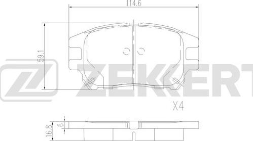 Zekkert BS-2963 - Тормозные колодки, дисковые, комплект avtokuzovplus.com.ua