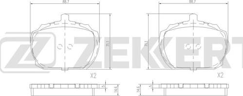 Zekkert BS-2964 - Тормозные колодки, дисковые, комплект autodnr.net