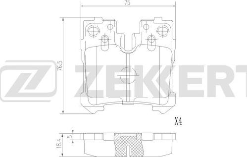 Zekkert BS-2968 - Гальмівні колодки, дискові гальма autocars.com.ua