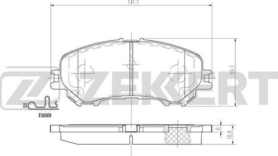 Zekkert BS-2973 - Тормозные колодки, дисковые, комплект autodnr.net