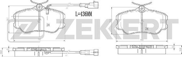 Zekkert BS-2998 - Тормозные колодки, дисковые, комплект avtokuzovplus.com.ua