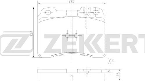 Zekkert BS-3002 - Гальмівні колодки, дискові гальма autocars.com.ua