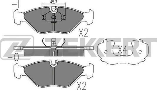 Zekkert BS-3003 - Тормозные колодки, дисковые, комплект avtokuzovplus.com.ua