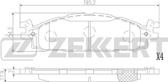 Zekkert BS-3012 - Тормозные колодки, дисковые, комплект avtokuzovplus.com.ua