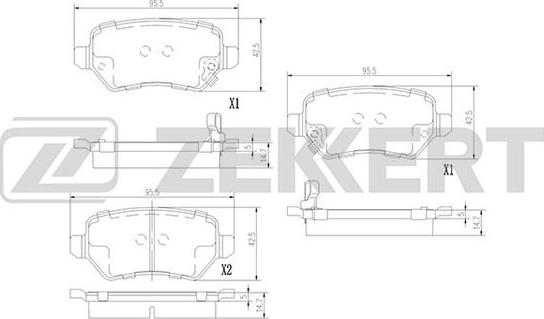 Zekkert BS-3017 - Колодки торм. диск. задн. Kia Ceed II 12-  Pro Ceed II 13- autodnr.net