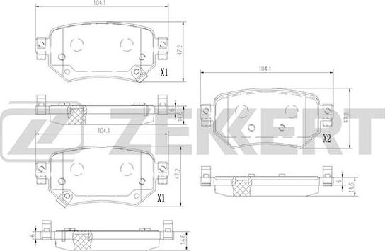 Zekkert BS-3018 - Тормозные колодки, дисковые, комплект avtokuzovplus.com.ua