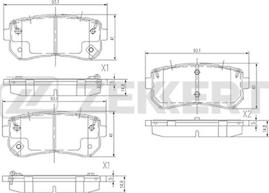 Zekkert BS-3020 - Колодки торм. диск. задн. Hyundai Tucson III 15-  Kia Sportage VII 15- autodnr.net