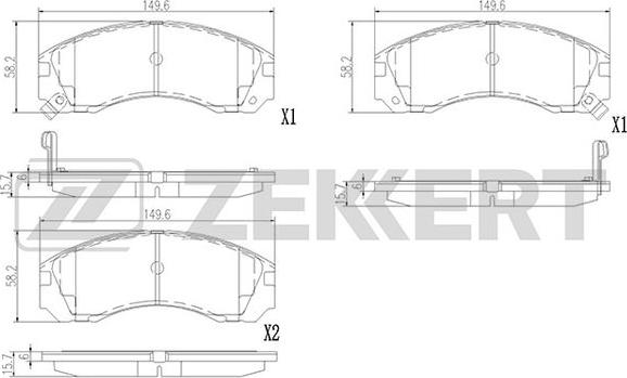 Zekkert BS-3022 - Колодки торм. диск. передн.-задн. Mitsubishi ASX 13-  Outlander I-III 03-  Pajero Sport 98-  Pajero autodnr.net