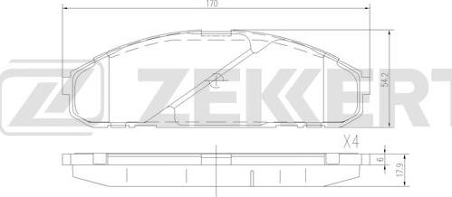 Zekkert BS-3027 - Тормозные колодки, дисковые, комплект autodnr.net