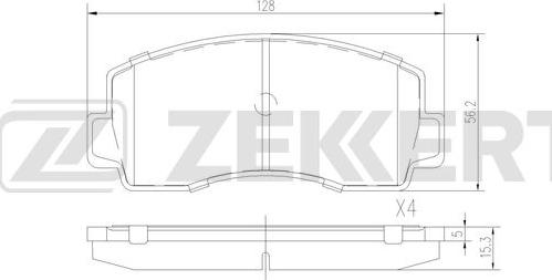 Zekkert BS-3028 - Гальмівні колодки, дискові гальма autocars.com.ua