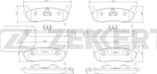 Zekkert BS-3029 - Тормозные колодки, дисковые, комплект avtokuzovplus.com.ua