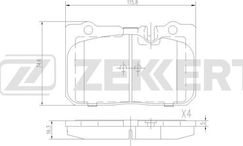 Zekkert BS-3035 - Тормозные колодки, дисковые, комплект avtokuzovplus.com.ua