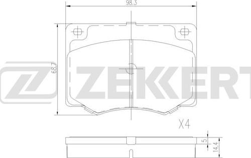 Zekkert BS-3043 - Гальмівні колодки, дискові гальма autocars.com.ua