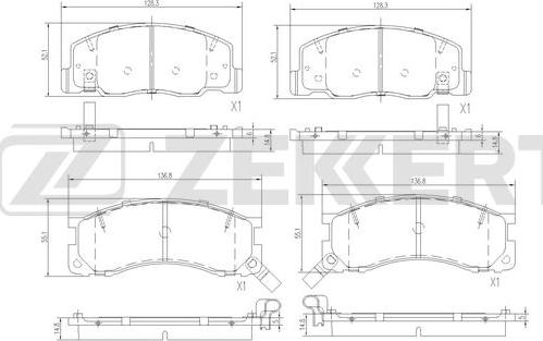 Zekkert BS-3052 - Колодки торм. диск. передн. Toyota Previa R10 R20 96- autodnr.net