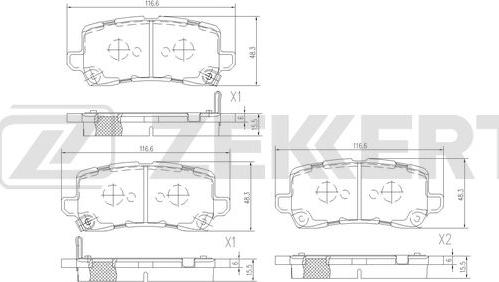 Zekkert BS-3059 - Тормозные колодки, дисковые, комплект avtokuzovplus.com.ua