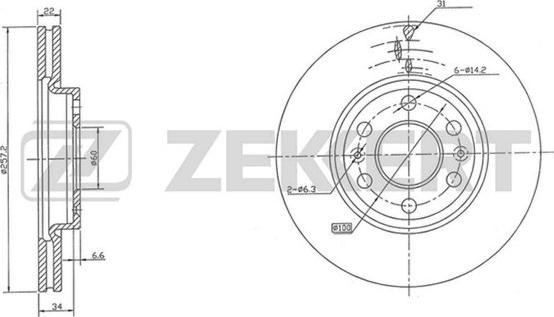 Zekkert BS-5000 - Гальмівний диск autocars.com.ua