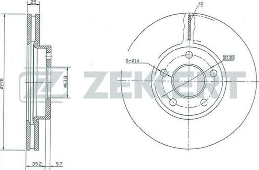 Zekkert BS-5005 - Тормозной диск avtokuzovplus.com.ua