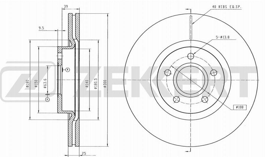 Zekkert BS-5006B - Тормозной диск autodnr.net