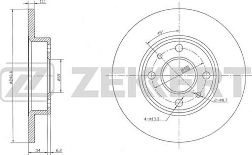 Zekkert BS-5007 - Гальмівний диск autocars.com.ua