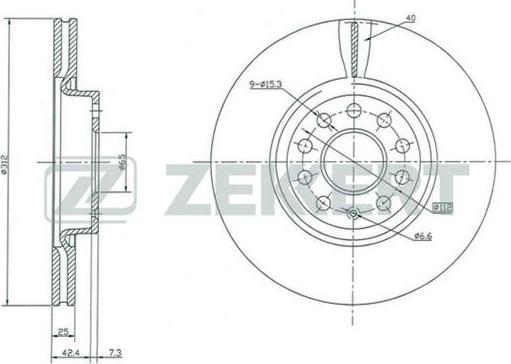Zekkert BS-5016 - Тормозной диск avtokuzovplus.com.ua