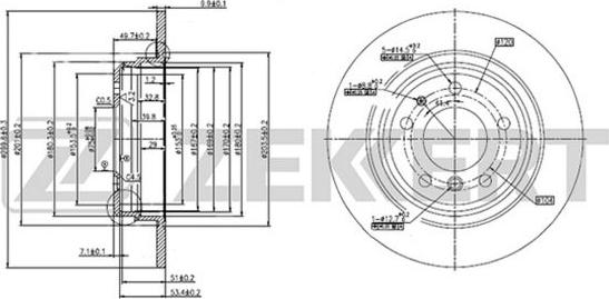 Zekkert BS-5017 - Тормозной диск avtokuzovplus.com.ua