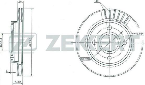 Zekkert BS-5021 - Гальмівний диск autocars.com.ua