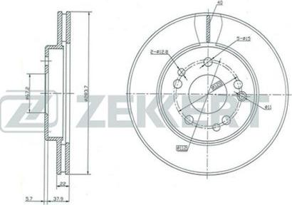 Zekkert BS-5022 - Гальмівний диск autocars.com.ua