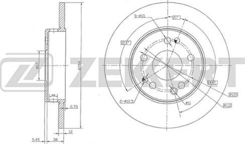 Zekkert BS-5026 - Гальмівний диск autocars.com.ua