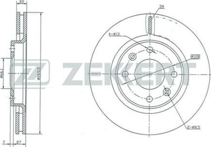 Zekkert BS-5028 - Гальмівний диск autocars.com.ua