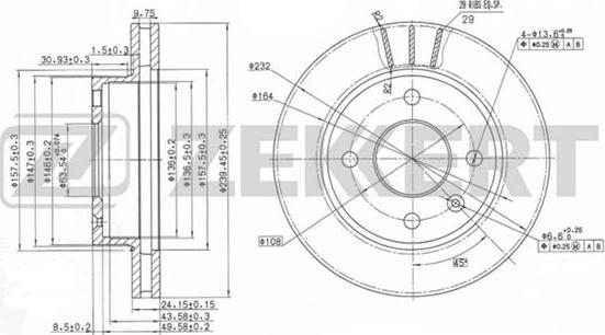 Zekkert BS-5037 - Тормозной диск avtokuzovplus.com.ua