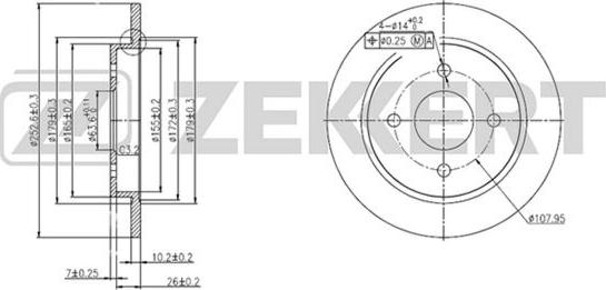 Zekkert BS-5040 - Гальмівний диск autocars.com.ua