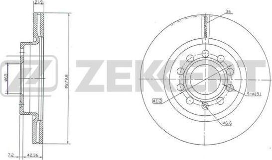Zekkert BS-5041 - Тормозной диск avtokuzovplus.com.ua
