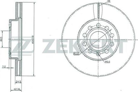 Zekkert BS-5043 - Тормозной диск avtokuzovplus.com.ua