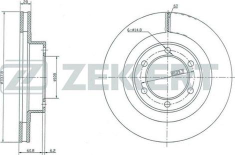 Zekkert BS-5047 - Гальмівний диск autocars.com.ua