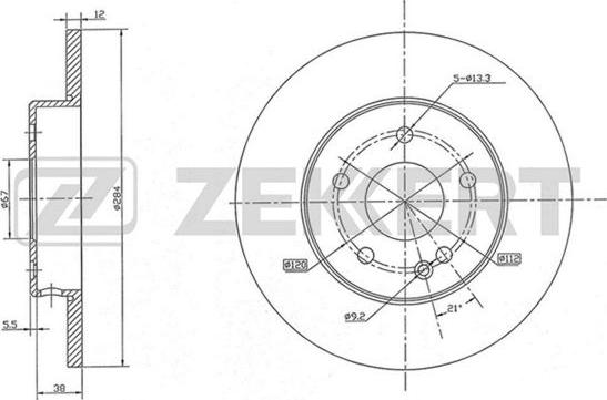 Zekkert BS-5059 - Гальмівний диск autocars.com.ua